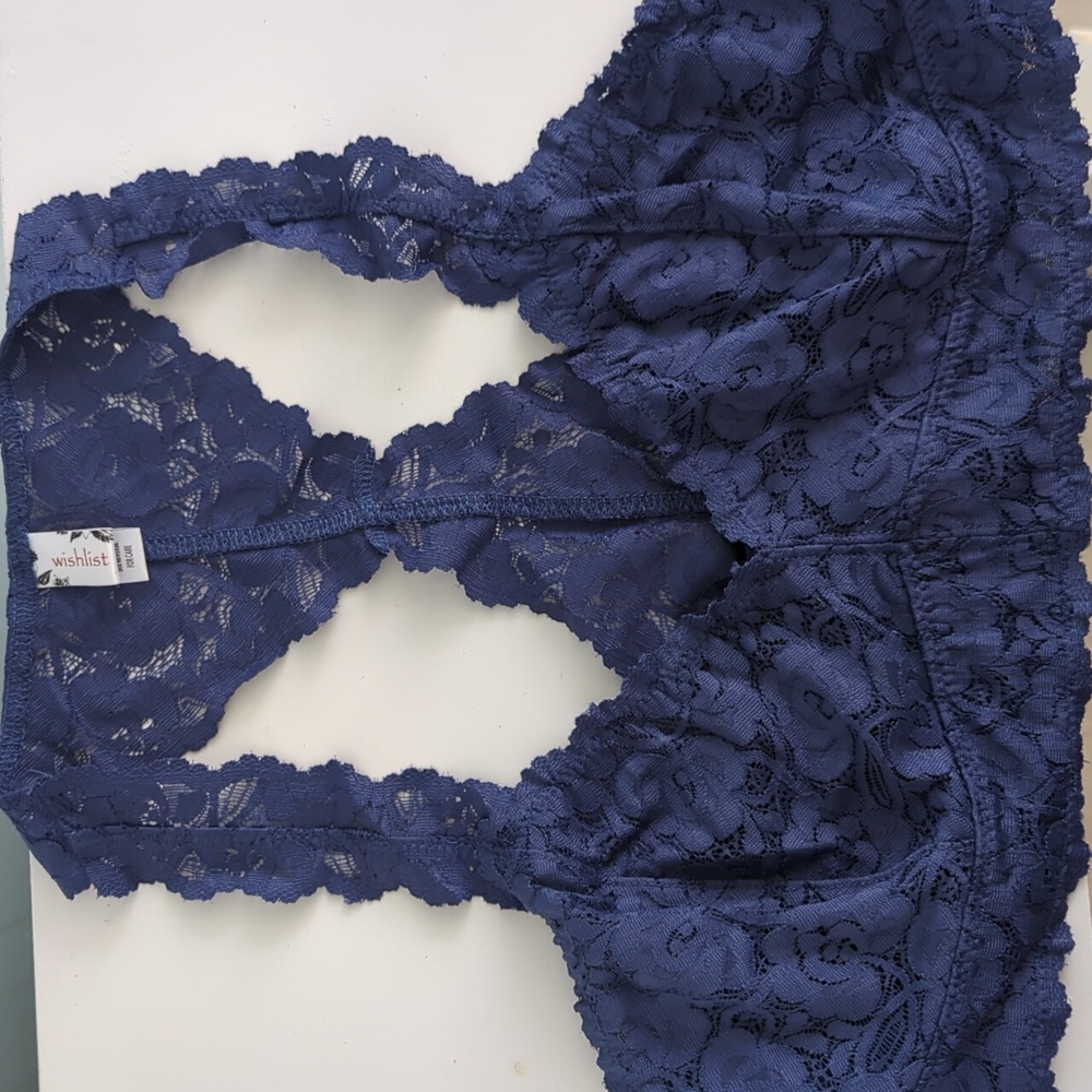 Wishlist Blue Lace Bralette Sz L Unpadded NWOT